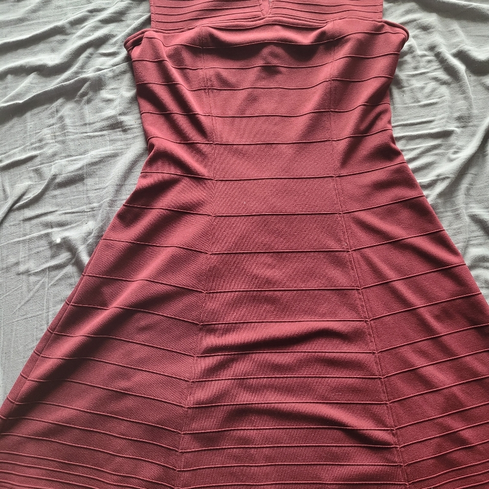 TH burgundy a-line dress